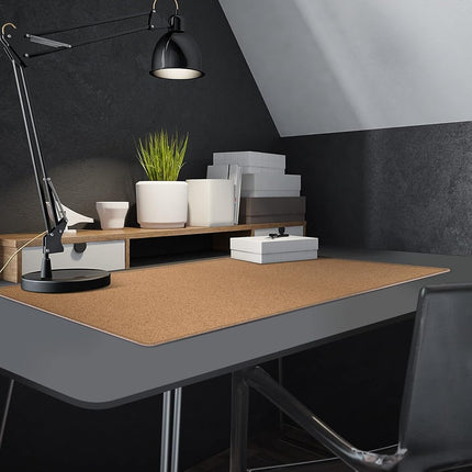 MAIDERN 100 x 40cm Cork & Leather Desk Pad, Large XXL Desk Mat, Full Desk Mouse Pad, Dual Sided Desk Pad, Desk Pad Protector for Gaming Home Office (Cream)