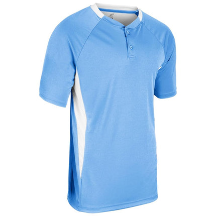 CHAMPRO Men's Clean Up 2-Button Baseball/Softball Jersey Light Blue, White