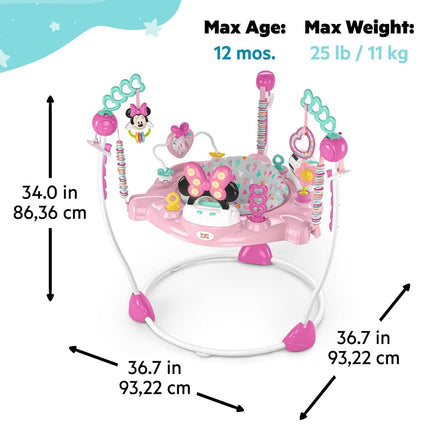 Bright Starts, Disney Baby Minnie Mouse Activity Jumper - Forever Besties with Lights and Melodies, 6 Months +