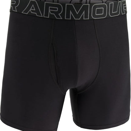 Under Armour Men's Tech 1-Pack Boxer Brief, 6" Inseam, All-Day Comfort & Ultra-Soft, Black Solid-Core, XS