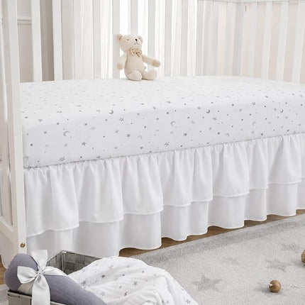 American Baby Company Lot de 2 draps de berceau en jersey de coton imprimé pour matelas de berceau standard et de tout-petit, motif étoile grise/zigzag gris, pour garçons et filles