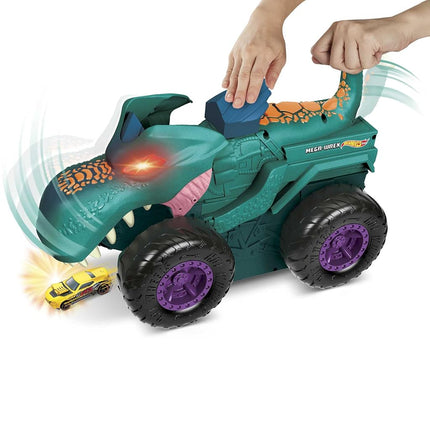 Hot Wheels Monster Trucks Car Chompin' Mega-Wrex Giant Vehicle & Car