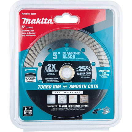 Makita E-02624 5" Diamond Blade, Turbo, Hard Material