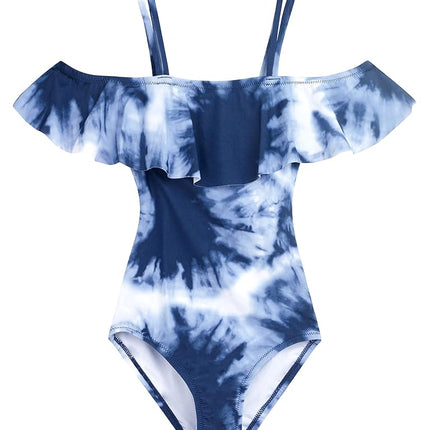 Kanu Surf Girls' Peggy UPF 50+ Traje de baño de una pieza deportivo de playa con hombros descubiertos, Beach Girl Denim, 14