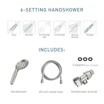 Moen Attune Spot Resist Brushed Nickel Handheld Shower, 218H0SRN