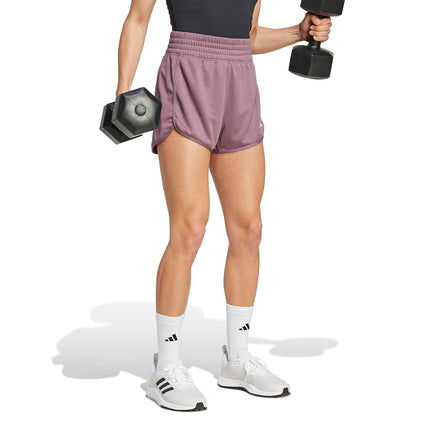 adidas Women's Pacer Essentials Knit High-Rise Training Shorts, Shadow Fig, Medium/3" Inseam