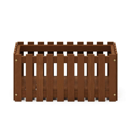 Furinno Hardwood Slat Style Flower Planter Box in Teak Oil, Wood, Natural, 63 (W) x 30.2 (H) x 30.5 (D) cm