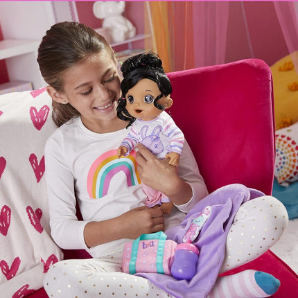 Baby Alive Bunny Sleepover Baby Doll, Bedtime-Themed 12-Inch Dolls, Sleeping Bag & Bunny-Themed Doll Accessories, Toys for 3 Year Old Girls and Boys and Up, Brown Hair (Amazon Exclusive)