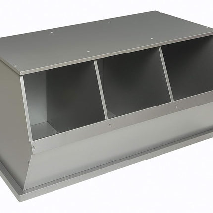 Badger Basket Three Bin Storage Cubby, Silver