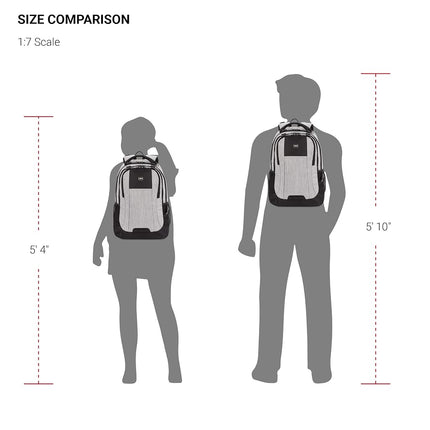 SWISSGEAR Cecil Laptop Backpack Fits up to 16-Inch Laptop, Daypack for Travel and Work, Heather Grey, 18-Inch