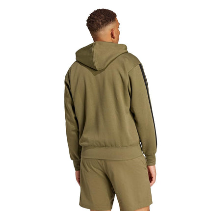 adidas mens Essentials 3-stripes Fleece Full-zip Hooded Track Top