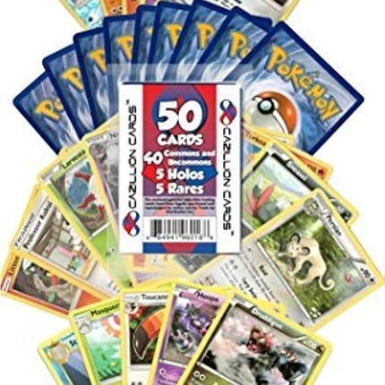 Cazillion Cards Pokemon Cards 50 Card Assorted Lot (Commons/Uncommons Holos Rares) Repack