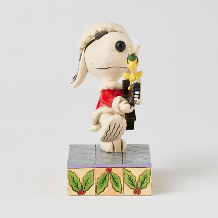 Enesco Peanuts by Jim Shore Snoopy and Woodstock Rocking Out Figurine, 5 Inch, Multicolor