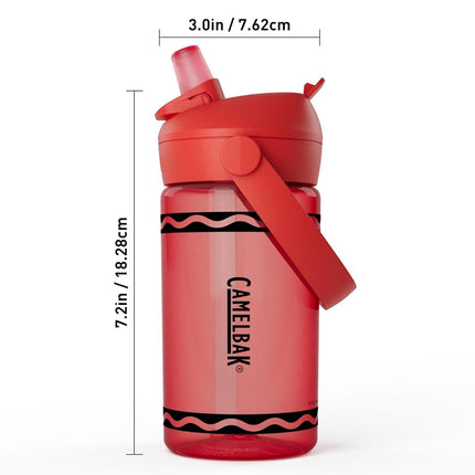 CamelBak Crayola Flip Straw Kids Tritan Renew Water Bottle Cherry Red, 14oz