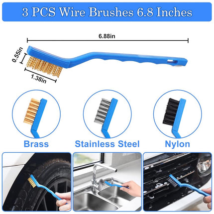 27Pcs Car Detailing Kit, Car Detailing Brush Set, Auto Detailing Drill Brush Set, Car Detailing Brushes, Car Wash Kit, Car Accessories, Car Cleaning Tools Kit for Interior, Exterior, Wheels Blue, Blue, 27PCS-Blue