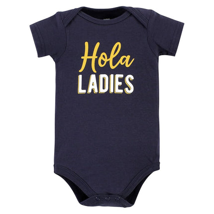 Lot de 3 grenouillères en coton Hudson Baby unisexe pour bébés, motif « Hola Ladies », 6-9 mois, motif « Hola Ladies », 6-9 mois