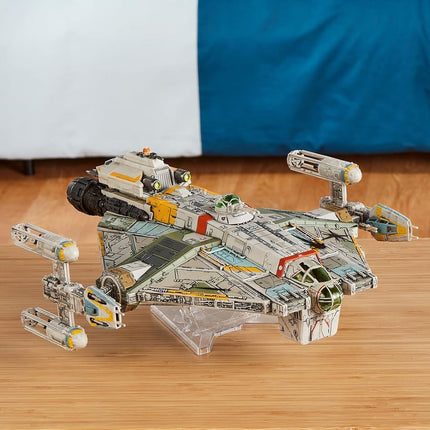 Star Wars Micro Galaxy Squadron Ghost (Secret Mission) - 15-Inch Vehicle with Three Additional Vehicles plus Ten Micro Figures Accessories - Amazon Exclusive