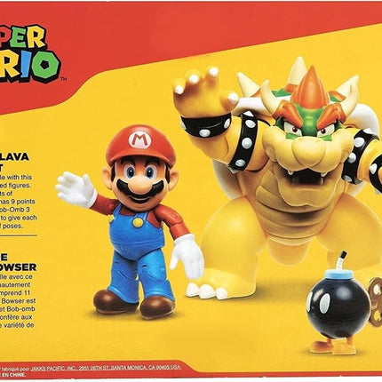 Nintendo Bowsers Lava Battle Set Action Figures, 2 Figures Included, Yellow