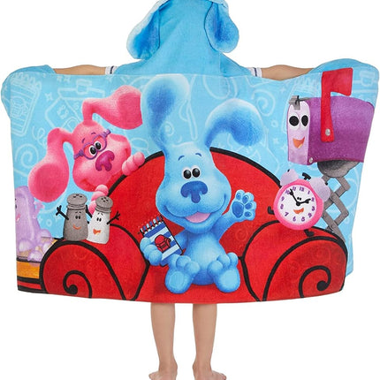 Toalla con capucha de felpa de algodón suave de 61 cm x 127 cm de Franco Blues Clues para baño/piscina/playa