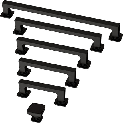 Franklin Brass P29542Z-FB-B1 Parow Cabinet Knob 1-1/8 in. (29 mm), Matte Black, 5-Pack