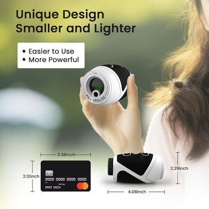PEAKPULSE 1100m(1200 Yards) 7X Magnification Mini Small Light‌ Golf Range Finder Pocket 6oz for Golfer and Hunter Rangefinder HDLCD Rechargeable Angle Compensation Men Women Girl Boy