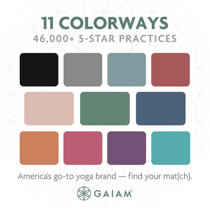 Gaiam Essentials Thick Yoga Mat Fitness & Exercise Mat with Easy-Cinch Carrier Strap, Black, 72" L X 24" W X 2/5 Inch Thick