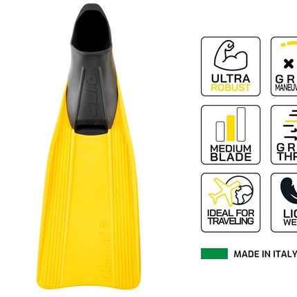 Cressi Clio Snorkeling and Diving Fins -Yellow, 33/34 - 1/1.5