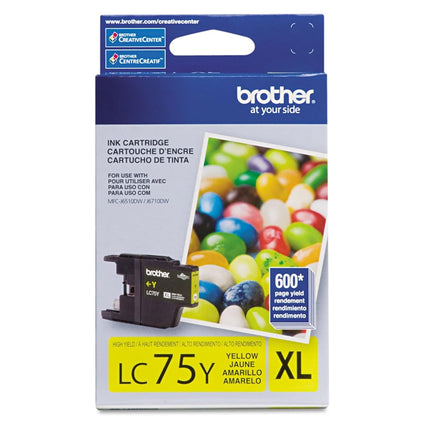 Tinta de cartucho magenta Brother Printer LC75M de alto rendimiento (serie XL) - Empaque minorista