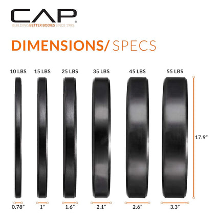 CAP 100lb Economy Olympic Bumper Plate Weight Set
