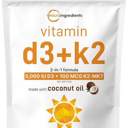 Micro Ingredients Vitamin D3 5000 IU Plus K2 (MK-7