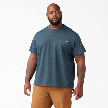 Dickies Men's Short Sleeve Heavyweight Crew Neck, Baltic Blue Heather, 4X-Large Big