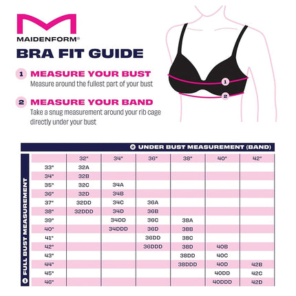 Maidenform Women's Comfort Devotion - Bra Extra Coverage, White, 34DD UK