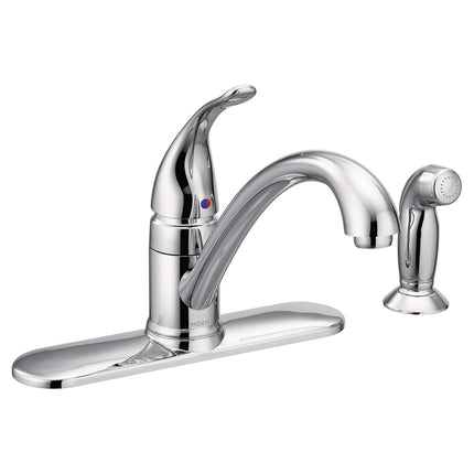 Moen 7082 Torrance Kitchen Faucet with Side Spray and Escutcheon Plate, Chrome