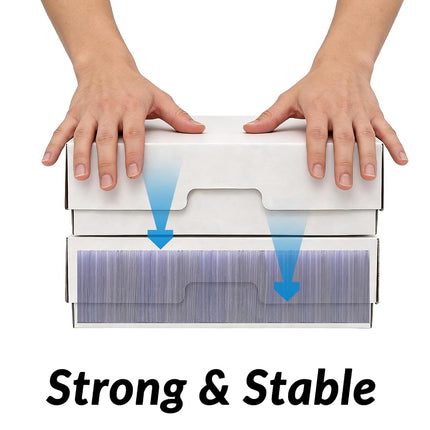 Trading Card Box for 3950 Cards, 5 Rows Cardboard Box for TCG, Pack of 4