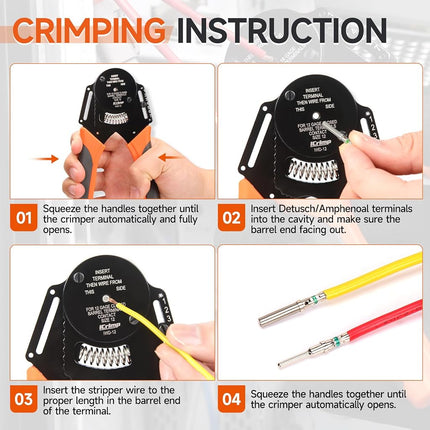 IWISS Closed Barrel Crimper 4 Way Indent,8 Impression Type for Deutsch Solid Contacts gage 12 (IWD-12)