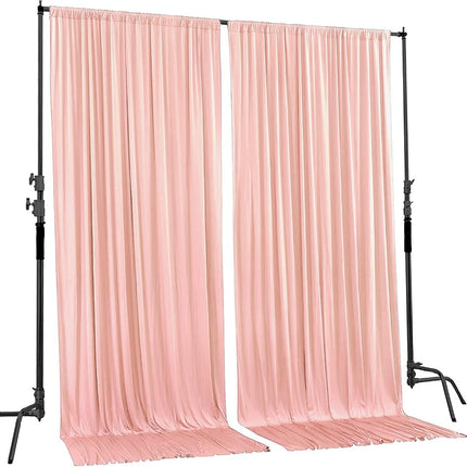 AK TRADING CO. 10 feet x 10 feet Polyester Backdrop Drapes Curtains Panels with Rod Pockets - Wedding Ceremony Party Home Window Decorations - Blush Pink (DRAPE-5x10-BLUSH)