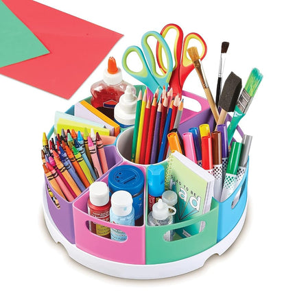 Learning Resources Create-a-Space Storage Centre (Pastel), Stationery Storage Organiser, Ideal for Classroom & Home, Wipe Clean Plastic, 10 Piece Set