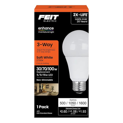 Feit Electric A30/100/927CA 3-Way led, 4.75" H x 2