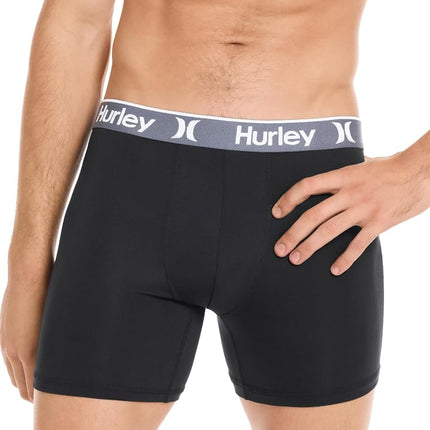 Hurley Men's Standard 5 Pack Stretch Boxer Briefs, Chaos Pink Combo