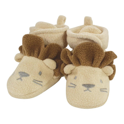 Hudson Baby Chaussons Doux en Polaire Unisexe, Lion Tigre, 2 Tout-petit