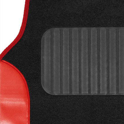 BDK Red All Weather Heavy Duty Universal Fit Car Floor Mats Interior Liners for Auto Van Truck SUV, Heavy Duty All Weather Protection