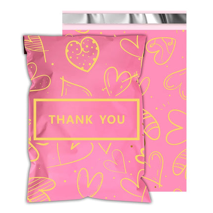 Poly Mailers 14.5x19 Inch, 50 Pack, Pink Heart Sel