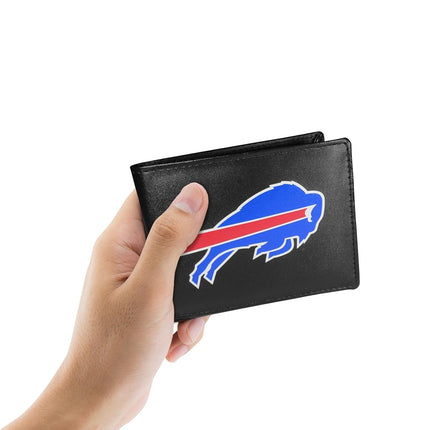 NFL Siskiyou Sports Mens Buffalo Bills Bi-fold Leather Wallet Large Logo One Size Black
