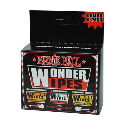 Ernie Ball Wonder Wipes Combo Pack, 6 pack