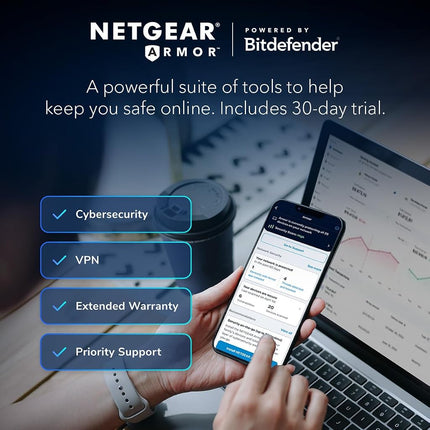 NETGEAR Nighthawk WiFi 6 Router (RAX43) - Security Features, 5-Stream Dual-Band Gigabit Router, AX4200 Wireless Speed (Up to 4.2 Gbps), Covers up to 2,500 sq.ft. and 25 Devices