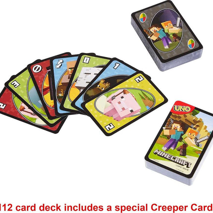 Mattel Games UNO Minecraft Card Game with Storage Tin,Ages 7+