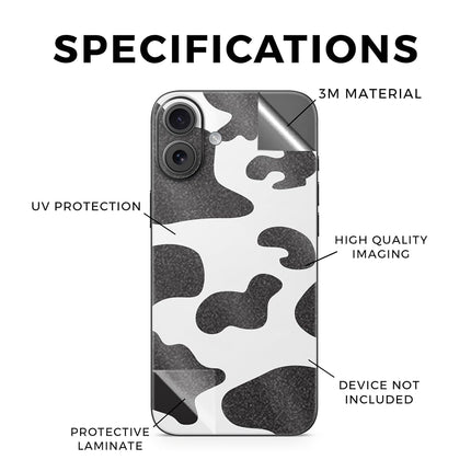 Autocollant de téléphone brillant à paillettes compatible avec l'Apple iPhone 16 Plus - Motif vache - Housse de protection en vinyle 3M de qualité supérieure - Facile à appliquer | Fabriqué aux États-Unis par MightySkins