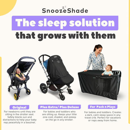 SnoozeShade for Travel Cots and Portacots Blackout Cover and Sleep Aid