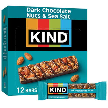Kind Nut & Spice Bar Dark Chocolate Nuts & Sea Salt 40 g (Pack of 12)