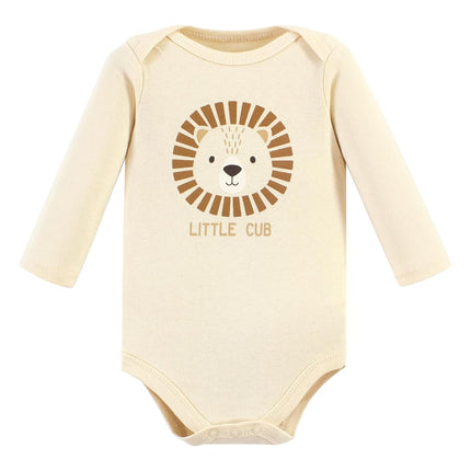 Hudson Baby Unisex Baby Cotton Long-Sleeve Bodysuits, Brave Lion, Newborn, Brave Lion, Newborn